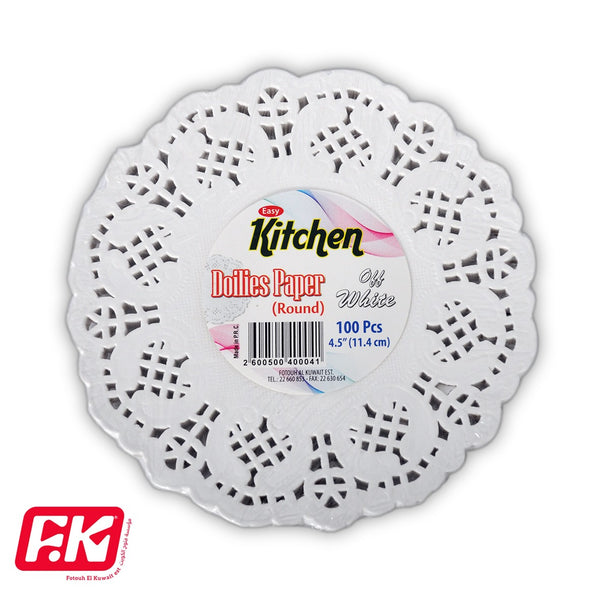 Easy Kitchen Round Off-White Lace Paper 4.5 inch