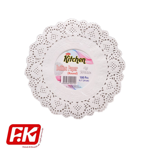 Easy Kitchen Round Off-White Lace Paper 9.5 inch