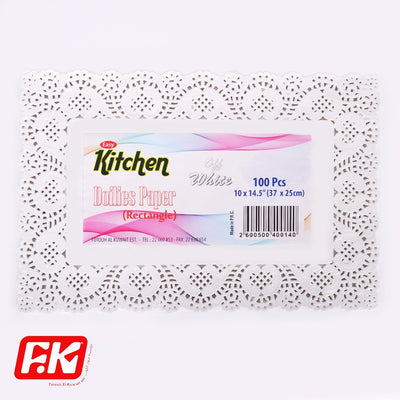 Easy Kitchen 10 x 14.5 inch Rectangular Off-White Lace Paper