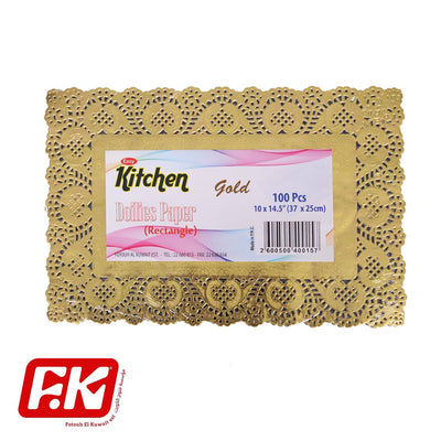 Easy Kitchen Silver/Gold Rectangular Lace Paper 10 x 14.5 inches