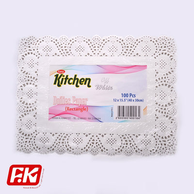 Easy Kitchen Off-White Rectangular Lace Paper 12 x 15.5 inches