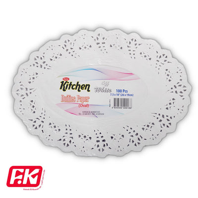 Easy Kitchen Off-White Oval Lace Paper 10 x 7.5 inches