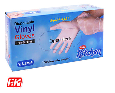 Easy Kitchen Powder-free vinyl gloves Xlarge 100 Pcs