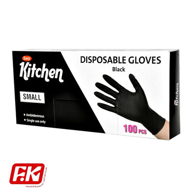 Easy Kitchen Black TPE powder-free gloves Small 100 Pcs