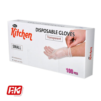 Easy Kitchen Clear TPE powder-free gloves Small 100 Pcs