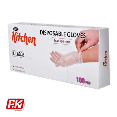 Easy Kitchen Clear TPE powder-free gloves Xlarge 100 Pcs
