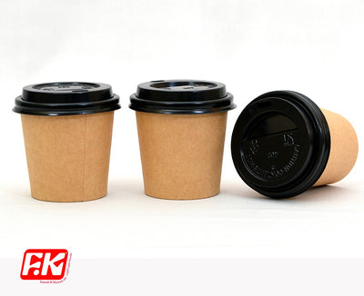 Easy Kitchen Kraft Cups with Lids 4oz (20 Pcs)