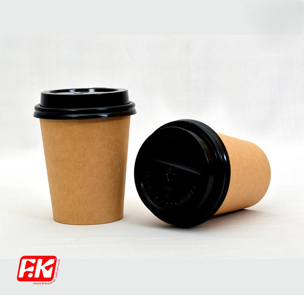 Easy Kitchen Kraft Cups with Lids 7oz (15 Pcs)
