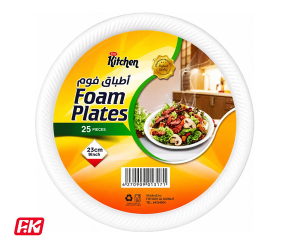 Easy Kitchen foam plates 23 cm 9-inch (25 Pcs)