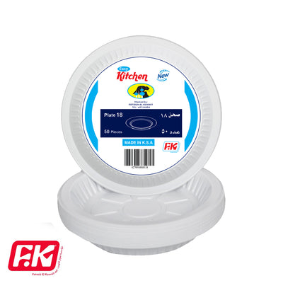 Easy Kitchen Plastic Plate Round No. 18 (50 Pcs)