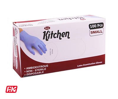 Easy Kitchen Latex Examination Gloves Small 100 Pcs